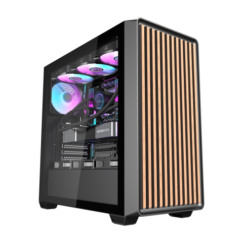 Carcase - Carcasă pentru computer Darkflash DS900WD (negru) + 4 ventilatoare