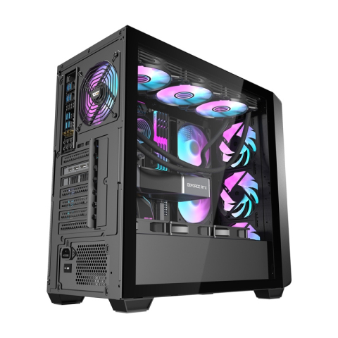 Carcasă pentru computer Darkflash DS900WD (negru) + 4 ventilatoare [5]