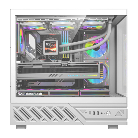 Carcasă pentru computer DarkFlash DS950 (albă) + 6 ventilatoare [2]