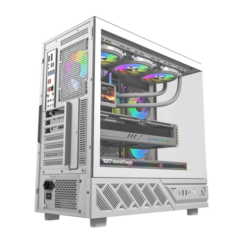 Carcasă pentru computer DarkFlash DS950V cu afișaj (alb) + 6 ventilatoare [3]