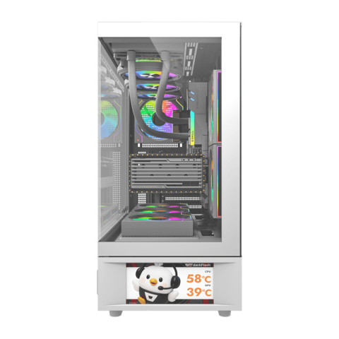 Carcasă pentru computer DarkFlash DS950V cu afișaj (alb) + 6 ventilatoare [2]