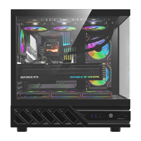 Carcasă pentru computer DarkFlash DS950V cu afișaj (negru) + 6 ventilatoare [1]