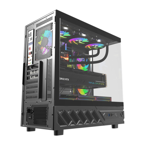 Carcasă pentru computer DarkFlash DS950V cu afișaj (negru) + 6 ventilatoare [7]