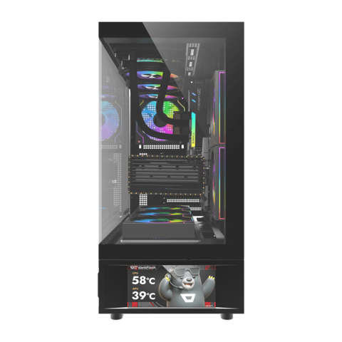 Carcasă pentru computer DarkFlash DS950V cu afișaj (negru) + 6 ventilatoare [2]