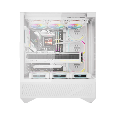 Carcasă pentru computer Darkflash DY460 (alb) + 4 ventilatoare ARGB [1]