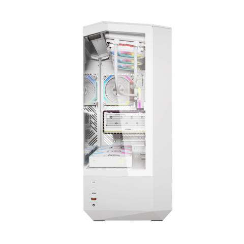 Carcasă pentru computer Darkflash DY460 (alb) + 4 ventilatoare ARGB [8]