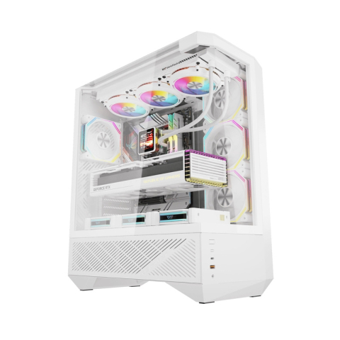 Carcase - Carcasă pentru computer Darkflash DY460 (alb) + 4 ventilatoare ARGB