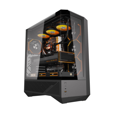 Carcase - Carcasă pentru computer Darkflash DY460 (negru) + 4 ventilatoare ARGB