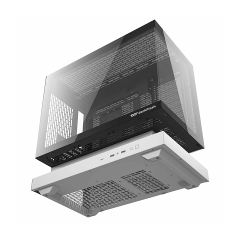 Carcasă pentru computer Darkflash F1 (alb) + 6 ventilatoare ARGB [6]