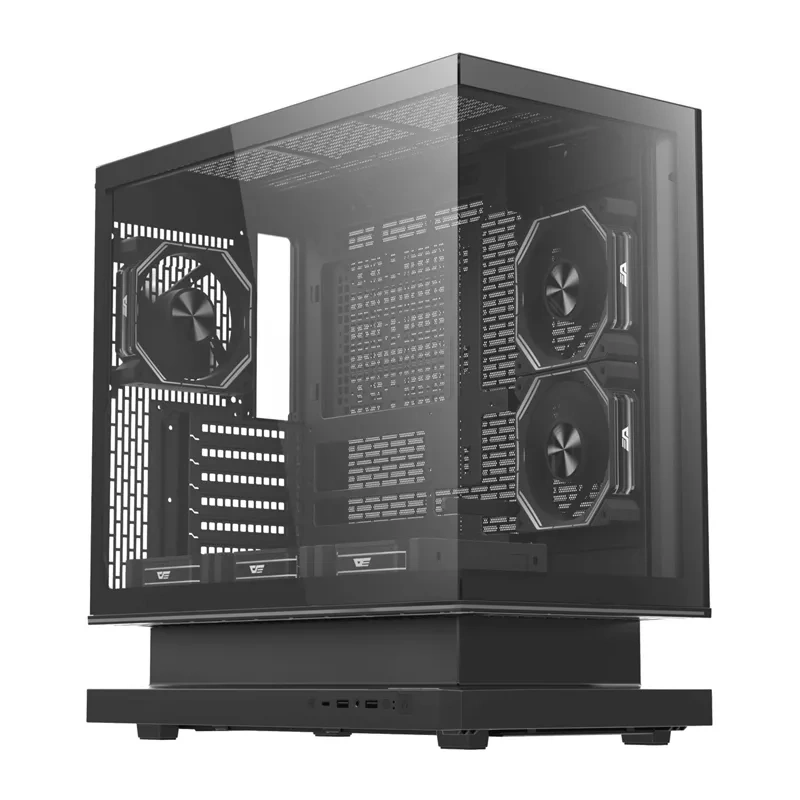 PC, Componente & Software - Carcasă pentru computer DarkFlash F1 cu 6 ventilatoare (negru)