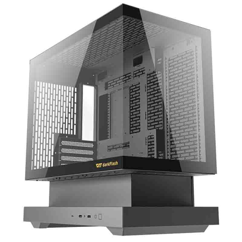 Carcase - Carcasă pentru computer Darkflash F1 (negru) + 6 ventilatoare ARGB