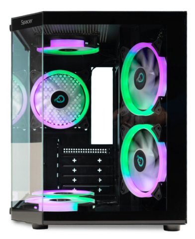Carcasa Spacer Aquarium, mATX, ARGB fan [1]