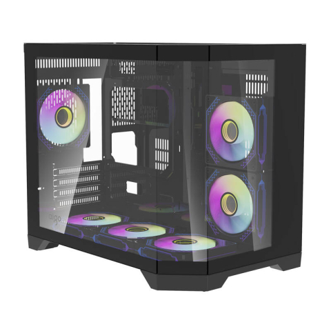 Darflash FT418 carcasă pentru calculator + 6 ventilatoare aRGB (negru) [5]