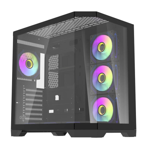 Carcase - Darflash FT418 PRO carcasă pentru calculator + 7 ventilatoare aRGB (negru)