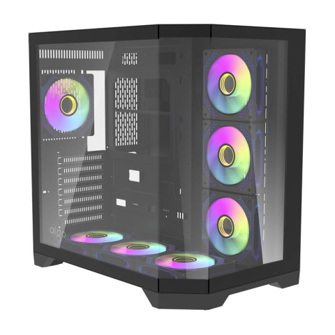 Darflash FT418 PRO carcasă pentru calculator + 7 ventilatoare aRGB (negru) [9]