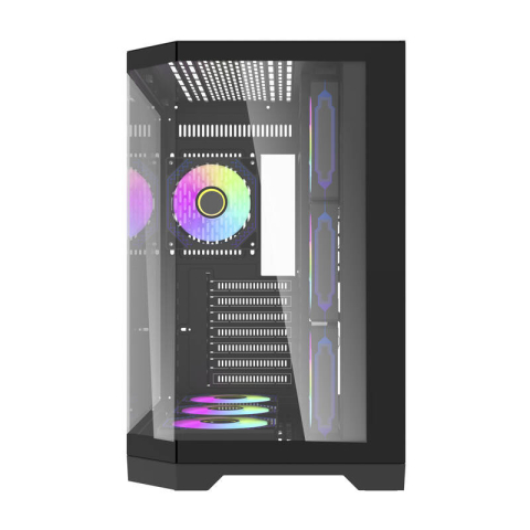 Darflash FT418 PRO carcasă pentru calculator + 7 ventilatoare aRGB (negru) [3]