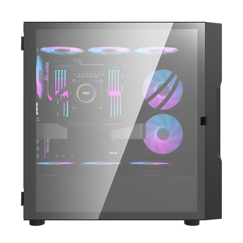 Darkflash DK431 carcasă de calculator din sticlă (negru) + 4 ventilatoare RGB [1]