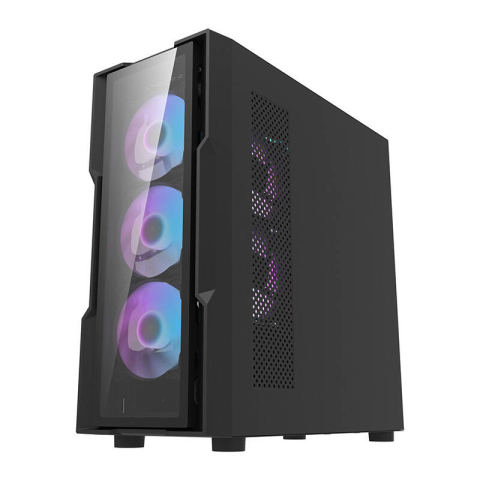 Darkflash DK431 carcasă de calculator din sticlă (negru) + 4 ventilatoare RGB [3]