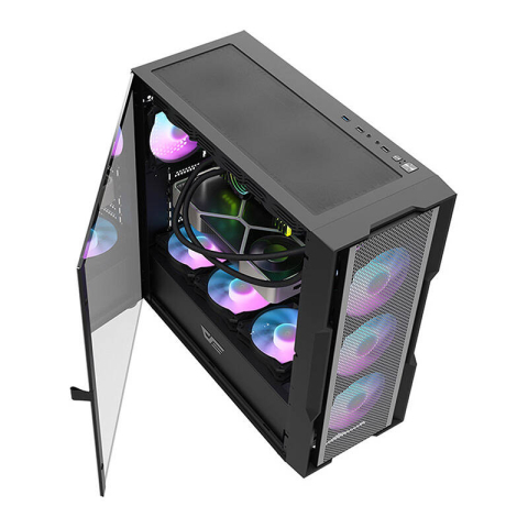 Darkflash DK431 carcasă de calculator Mesh (negru) + 4 ventilatoare ARGB [3]