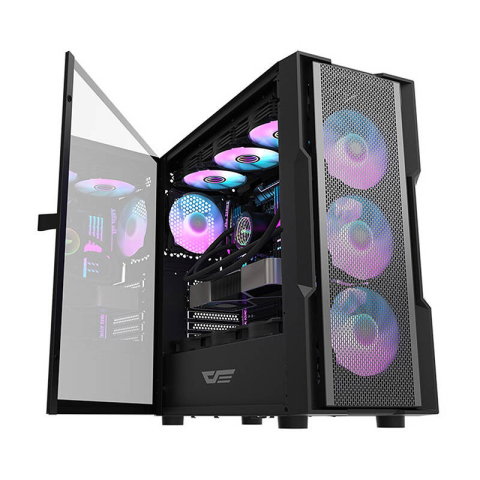Darkflash DK431 carcasă de calculator Mesh (negru) + 4 ventilatoare ARGB [1]