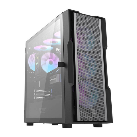 Componente PC NOI - Darkflash DK431 carcasă de calculator Mesh (negru) + 4 ventilatoare ARGB