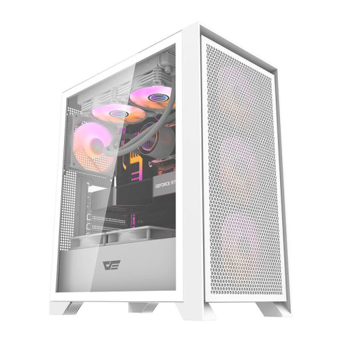 Carcase - Darkflash DRX70 MESH carcasă de calculator (alb) + 4 ventilatoare RGB