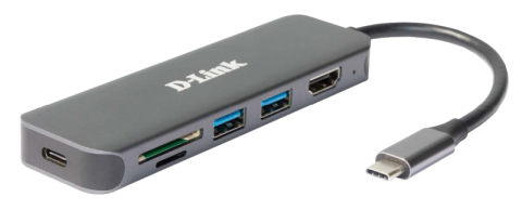 Accesorii Laptop - DLINK 6-IN-1 USB-C HUB DUB-2327