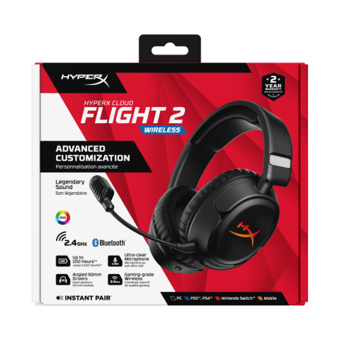 Casti audio - HyperX Cloud Flight 2 WL BK GAM HS