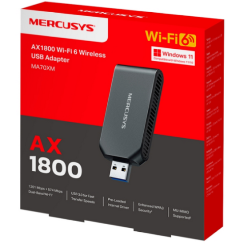 Retelistica - MERCUSYS AX1800 Wi-Fi 6 USB Adapter