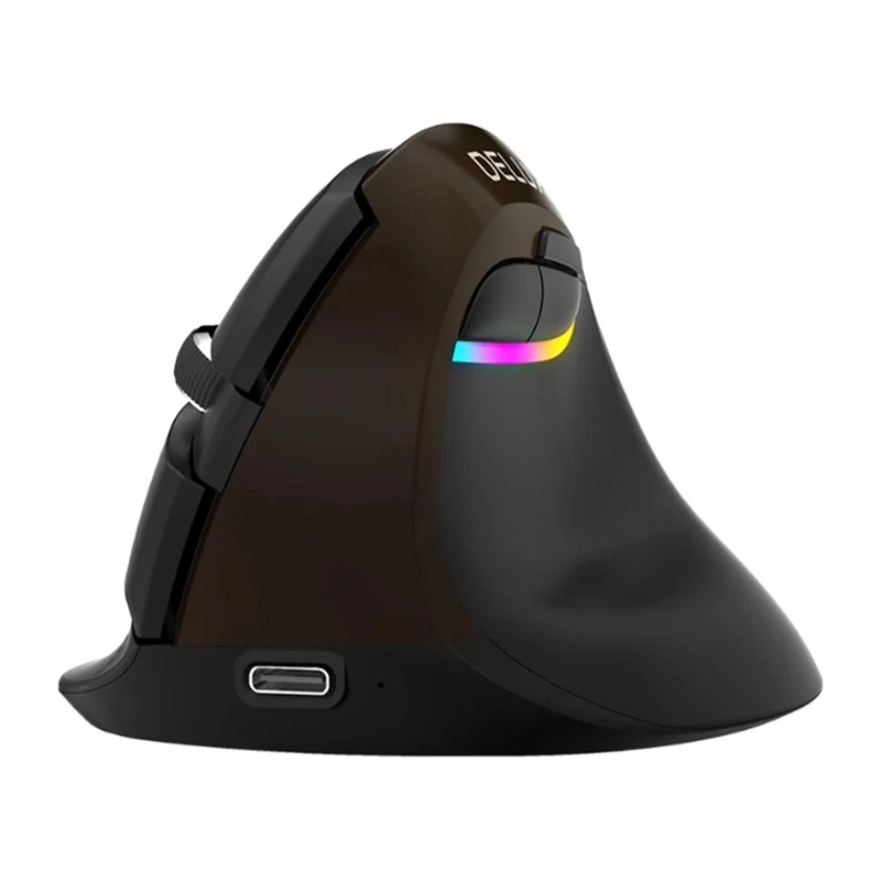 Periferice - Mouse ergonomic Delux M618Mini Gold (USB / Bluetooth / 2,4 GHz)