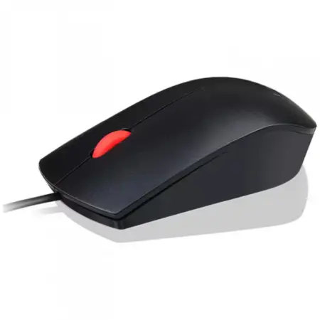 Mouse Lenovo Essential, USB, 1600DPI, Negru / Rosu