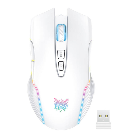 Mouse - Onikuma CW905 Mouse de gaming fără fir alb