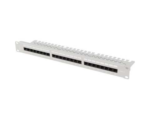 Alte accesorii retea - Patch panel 24 porturi 1U Cat.6 UTP gr