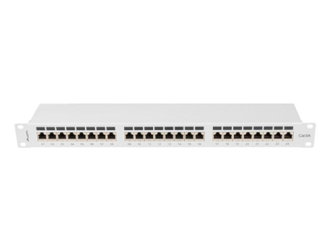 Retelistica - Patch panel 24 porturi 1U Cat.6A FTP gri