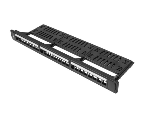 Alte accesorii retea - Patch panel gol 24 porturi 1U negru