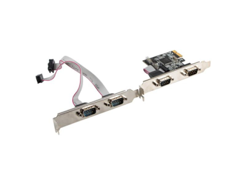 Retelistica - Placă PCI Express x1  4x DB-9 (COM) LP