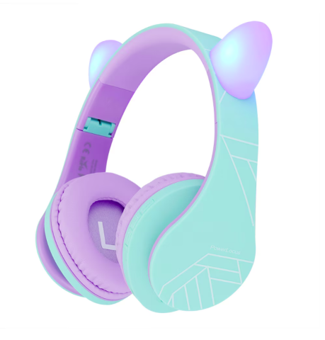 Periferice PC - PowerLocus Casti copii Cat Purple/Teal