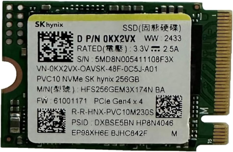 SSD - SSD Hynix PVC10 M.2, 256 GB, 30 mm, Gen 4x4 NVMe, format 2230, bulk