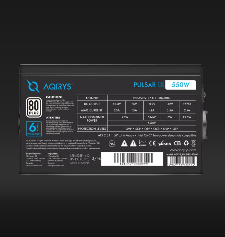 Sursa Aqirys Pulsar LS 550W 80+ [6]