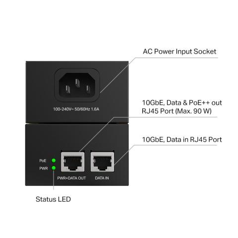 TP-LINK POE+ INJECTOR 10Gbps POE380S [2]