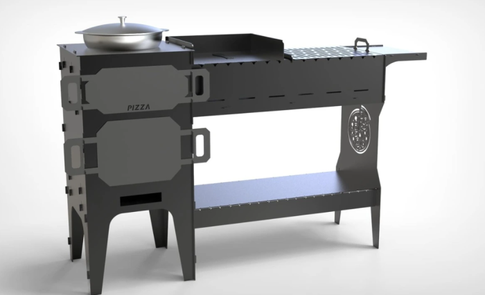 Cuptor pizza multifuncțional cu sobă pentru ceaun și grătar exterior [3]