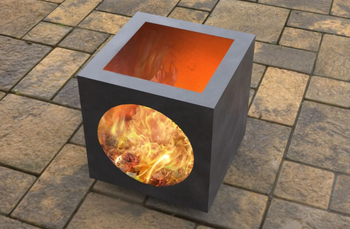 Semineu de exterior cu design de cub [3]