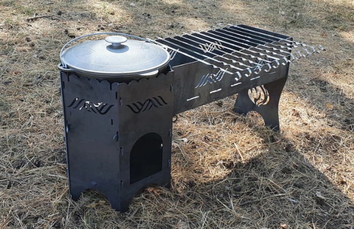 Sobă pentru ceaun și grătar V3 – combinație versatilă pentru gătit în aer liber [2]