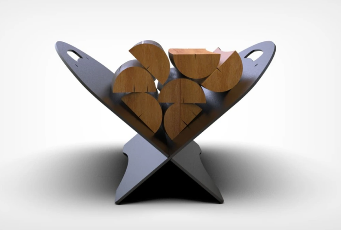 Suport rotunjit pentru lemne de foc – design culisant pentru organizare practică [2]