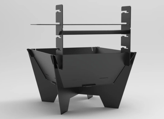 Vatră de foc cu grătar pătrată 600 – semineu exterior pentru curte și grădină [3]