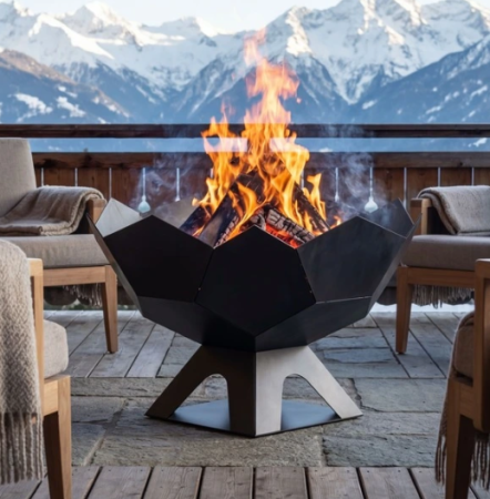 Vetre de foc din metal - Bol de foc exterior – vatră de foc pentru grădină și curte