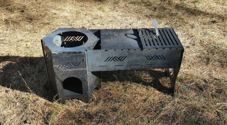 Sobe pentru ceaun din metal - Sobă pentru ceaun și grătar V3 – combinație versatilă pentru gătit în aer liber