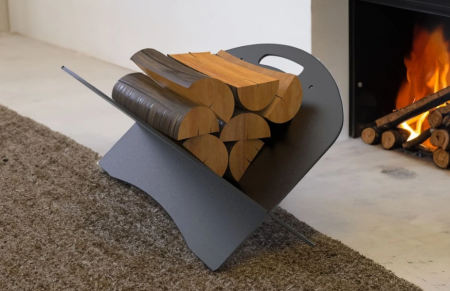 Vetre de foc și Grătare - Suport rotunjit pentru lemne de foc – design culisant pentru organizare practică