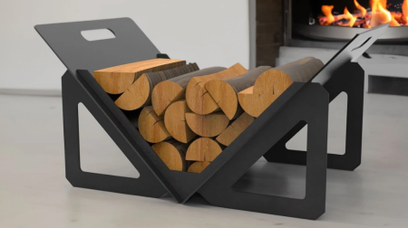 Vetre de foc și Grătare - Suport ușor pentru lemne de foc – organizator elegant pentru depozitare lemne