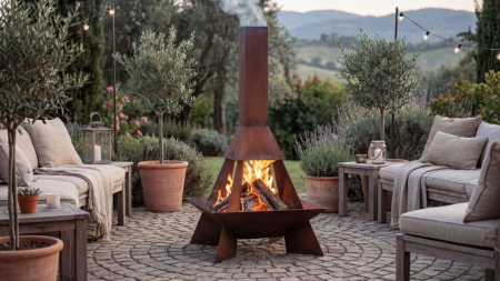 Vetre de foc și Grătare - Vatră de foc rachetă – semineu exterior pentru curte și grădină